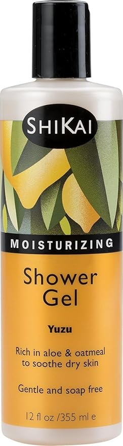 ShiKai Daily Moisturizing Shower Gel (Yuzu, 12 oz) | Gentle Soap-free Formula | With Aloe Vera & Oatmeal for Soft, Healthy Skin | Dry Skin Relief