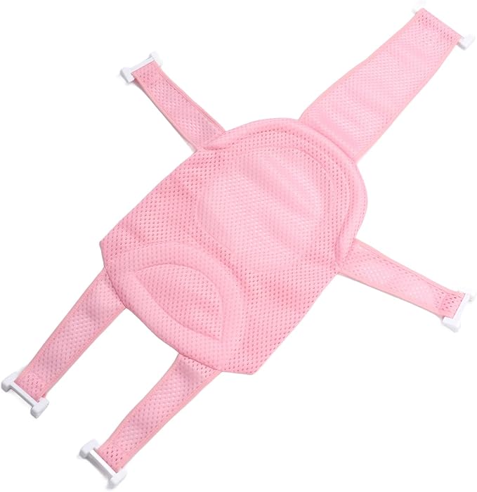 Baby Bath Seat Support Non Slip Universal Detachable Net Bathtub Sling Shower Mesh (Pi-nk)