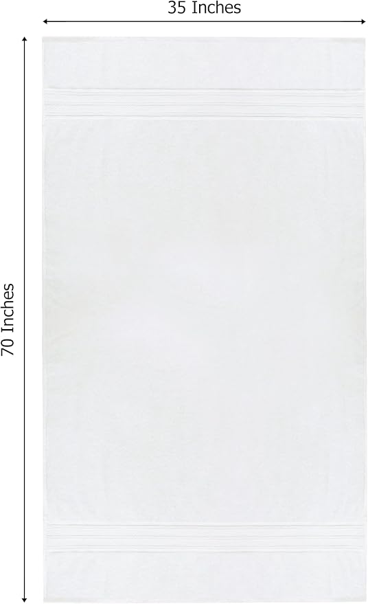 COTTON CRAFT Soft Giant Bath Sheet - 2 Pack Oversized 35x70 Extra Large Luxury Bath Towel - 600 GSM - 100% Ringspun Cotton - Absorbent Quick Dry Bathroom Shower Hotel Spa Towel Sheet - White