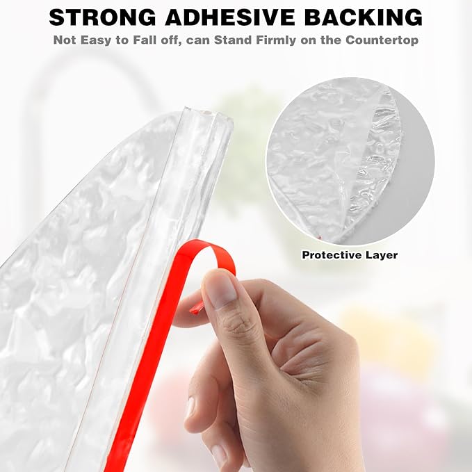 CANIPHA 2Pcs Shower Splash Guard, Self- Adhesive Shower Water Splash Guard Drip Blocker, Clear Bathtub Water Splash Guard for Tub, Acrylic Shower Curtain Bathtub Corner Splash Guard for Bathtub