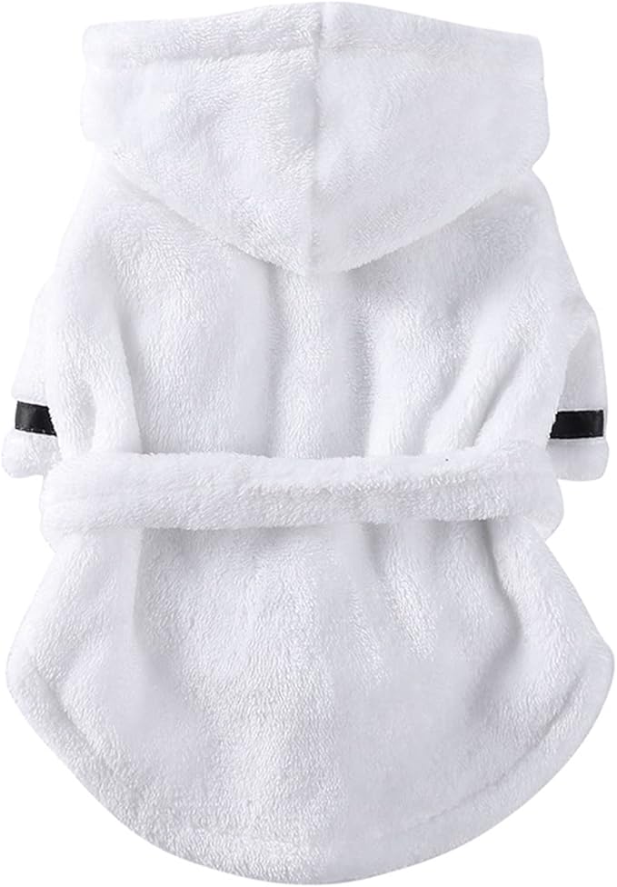 Petyoung Pet Bathrobe Dog Pajama Thickened Hooded Bathrobe Quick Drying and Super Absorbent Dog Bath Towel Soft Pet Nightwear for Puppy Small Dogs Cats