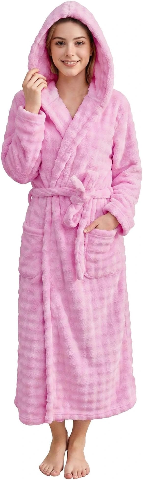 V.&GRIN Women Hooded Towel Robe - Super Absorbent Quick-Dry Soft Long Bathrobe for After Shower Spa Size S-3XL