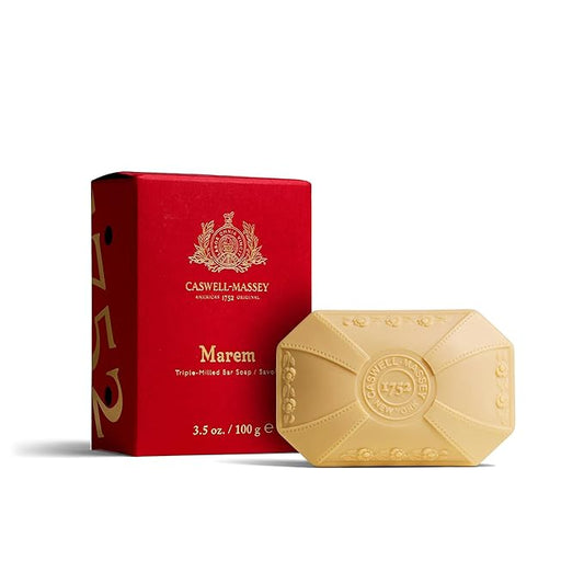 Caswell-Massey Marem Natural Bar Soap for Women, Moisturizing Body Soap Bar for All Skin Types, Made with Essential Oils & Plant-Based Formula for Soft Skin, 3.5 oz