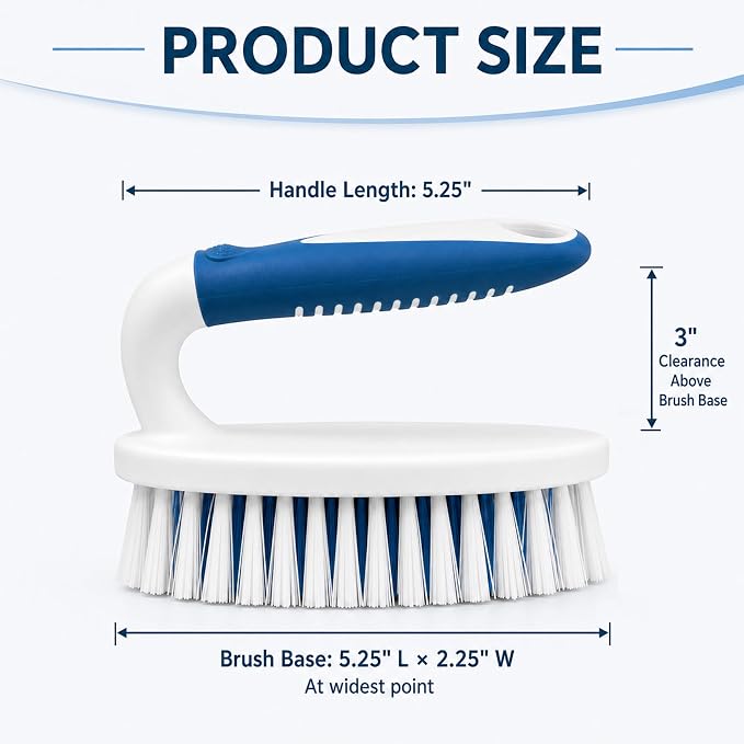 Scrub Brush, 2 Pack Household Cleaning Brushes with Stiff Bristles, Scrubbing Brush for Carpet, Shower, Bathtub, Kitchen, Pool Tile, Bathroom Scrubber