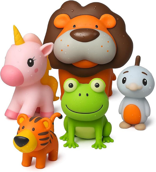 SplashEZ Animal Toy, Mold Free Bath Toys for Toddlers & Kids, No Hole Bath Toy for Bathtub, Pool, Shower for Boys & Girls