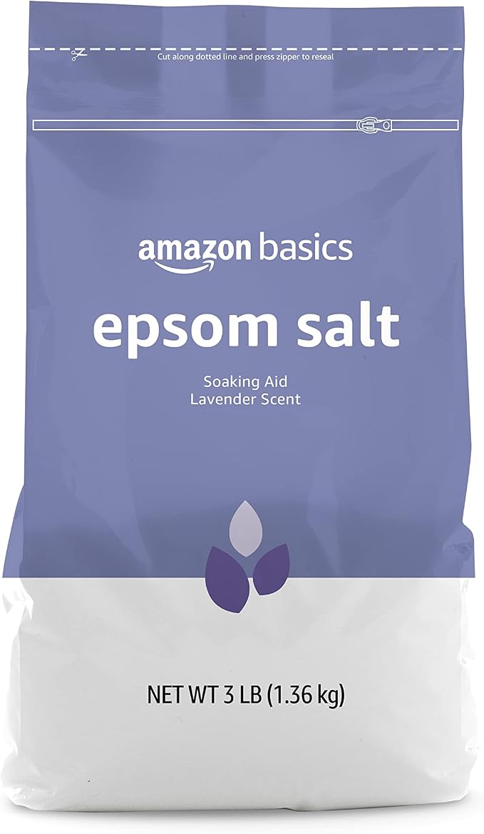 Amazon Basics Epsom Salt Soaking Aid, Lavender Scented, Relax & Relief, Resealable, 3 Pound, 1-Pack (Previously Solimo)