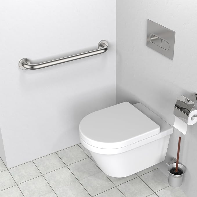 2 Pack 20 Inch Bathroom Grab Bar, ZUEXT Brushed Nickel Shower Grab Bar, Stainless Steel Safety Handrail for Toilet Shower Bathtub, Wall Mounted Handicap Support Bar for Seniors Elderly(1.25" Diameter)