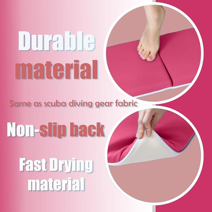 Bath Kneeler –8 Suction Cups & 1.5" Padding.Certified Non Toxic Bath Kneeling Pad for Bath Tub & 5 Bath Toy Organizer. Fast Dry Baby Bath Kneeler and Elbow Rest Pad Set by Supa Ant-Pink.