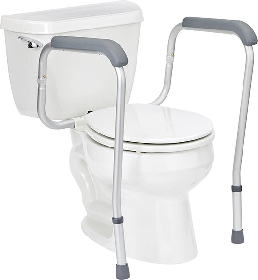 Medline Toilet Handle Safety Rail, Grab Bar for Bathroom, 26" to 31" Adjustable Height, 250-lb. Capacity, Aluminum