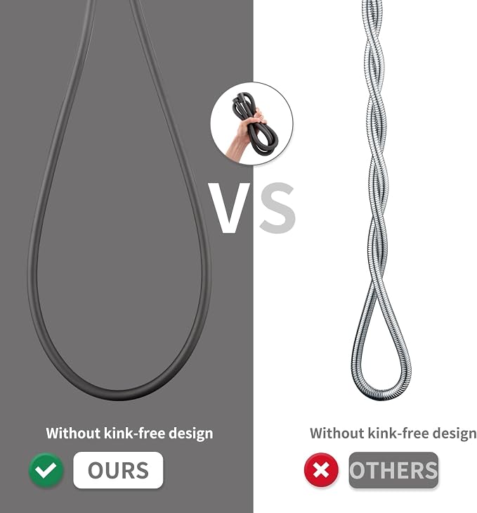 59 Inches Silicone Shower Hose Extra Long Grey | Explosion Proof Anti Winding Shower Hose,Used In Showerheads Spray Bidet Cleaning Flexible RV Shower Hoses Replacement
