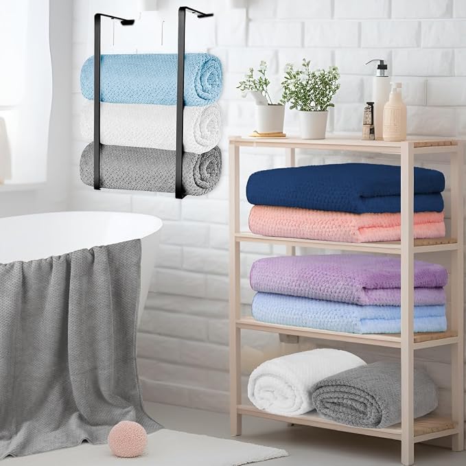 HOMEXCEL 6 Pack Bath Towel Set, (24 x 48 Inches) Microfiber Ultra Soft Highly Absorbent Bath Towels, Lightweight and Quick Drying Towels for Hotel, Bathroom, Spa and Beauty Parlor, Multicolor