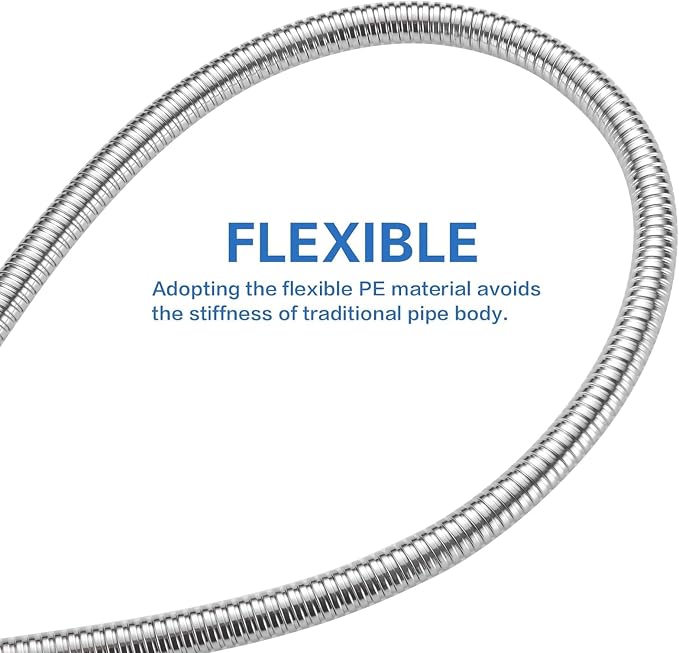 RUMOSE 79 inches Extra Long Shower Hose, Polished Chrome | Shower Head Extension Hose, Attachment Flexible Handheld Shower Sprayer Hose, Stainless Steel Shower Tube