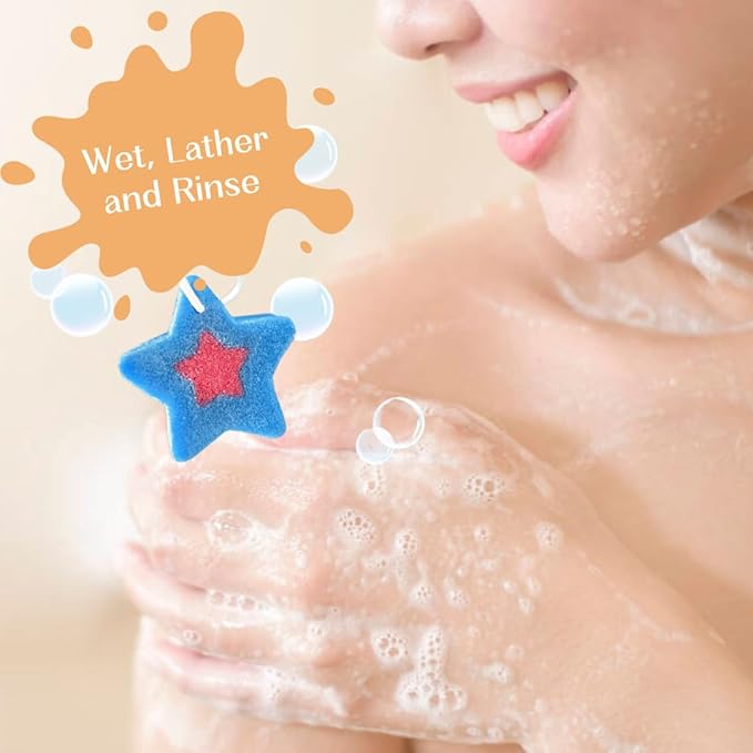All-Natural Soap-Infused Sponge for Kids and Tweens Body Wash, Gentle on Skin, 20+ Uses (Cookies and Dreams)