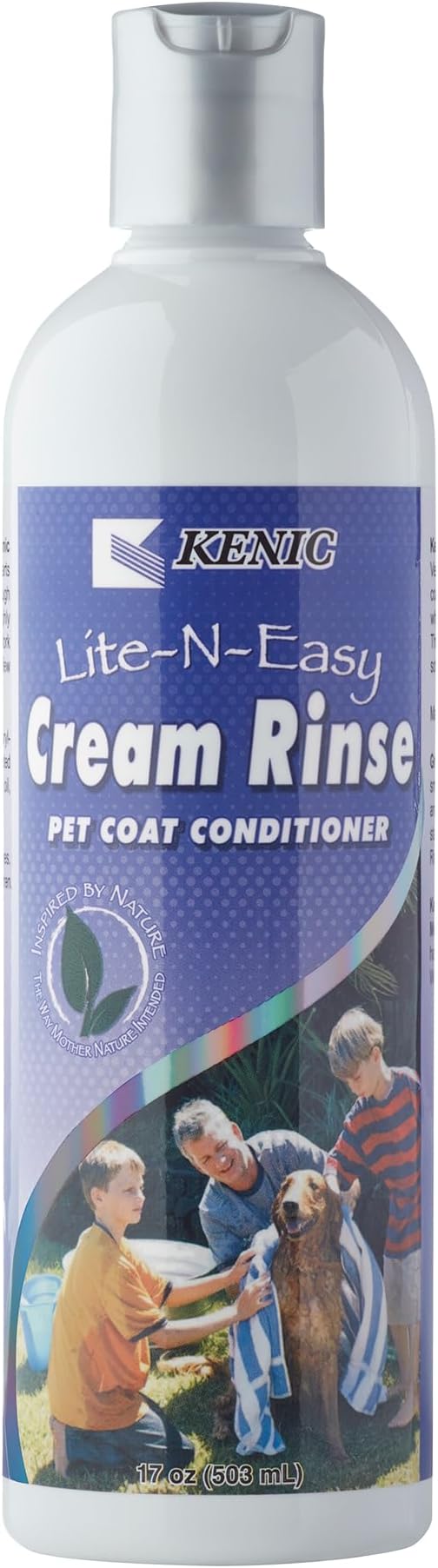 Kenic Lite-N-Easy Detangling Pet Cream Rinse – Anti-Tangle & Mats Conditioning for Dogs, Cats, Rabbits & Ferrets, Made in USA