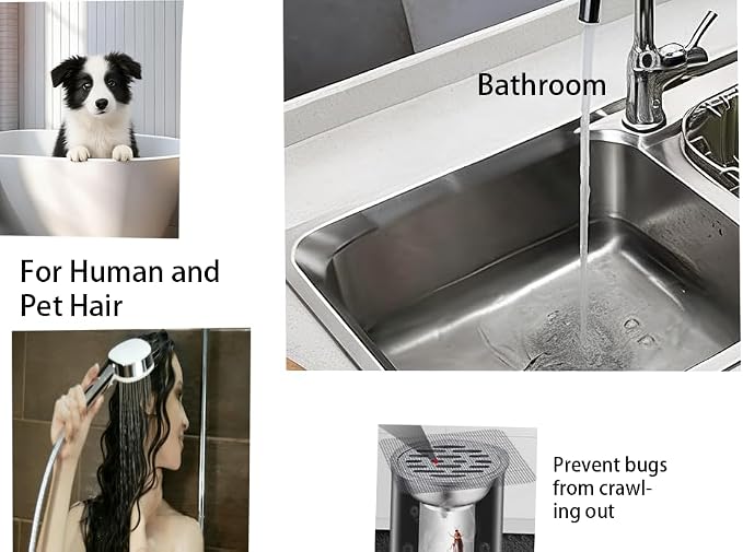 100 PCS Disposable Shower Drain Hair Catcher Disposable Mesh Adhesive Drain Covers Sticker Drain Stickers to Catch Hair for Bath & Tub Sink Shower Drain Mesh Cover for Human & Pet Hair