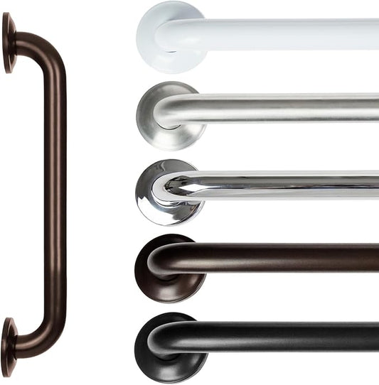 Vive Grab Bar for Showers - Bathroom Antislip Handrail for Seniors, Elderly Assistance Product, Heavy Duty Shower Handles, Handicap Grab Bars, Stainless Steel, Multipurpose, 440 lbs (Dark Bronze)