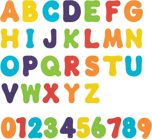 Nuby Foam Bath Letters and Numbers for Toddlers - Bath Toy Set for Kids 3+ Years - 36 Pieces