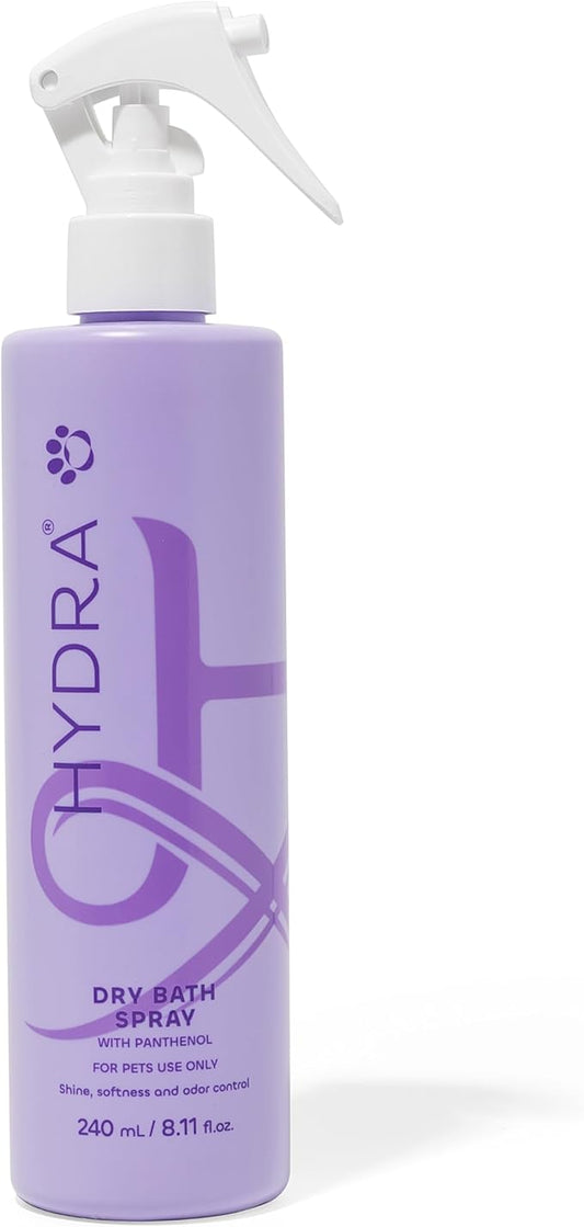 Hydra Luxury Care Fast Shower Bath Spray, No-Rinse Dry Shampoo for Dogs and Cats, Lightly Scented Pet Grooming Spray, 8.12-Ounce Bottle
