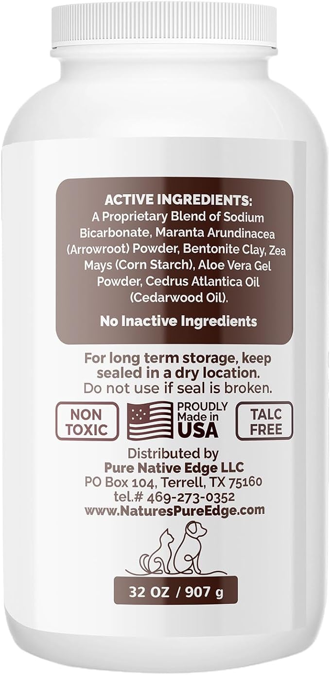 Coat Guard Dry Shampoo for Dogs and Cats - Extra Large 2 lbs Jar, Dog Dry Shampoo Powder, Waterless Dog Shampoo, Anti Itch Relief, Cedar Scented, Anti Dandruff, Hot Spots, Nature's Pure Edge