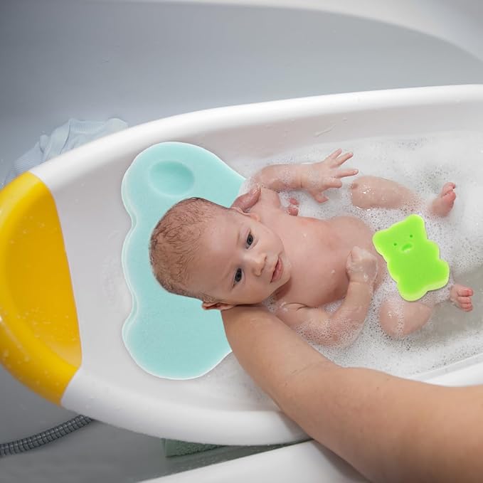 BESTonZON Baby Bath Sponge Pad Non Slip Soft Breathable Infant Bath Cushion Support Mat for Newborns and Toddlers 19.68X11.81X1.57 Inches Machine Washable
