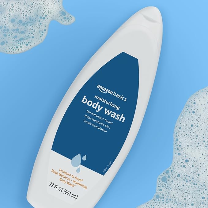 Amazon Basics Moisturizing Body Wash, Fresh Scent, Deep Moisture, Nourishing, Dermatologist Tested, 22 fl oz (Pack of 2)