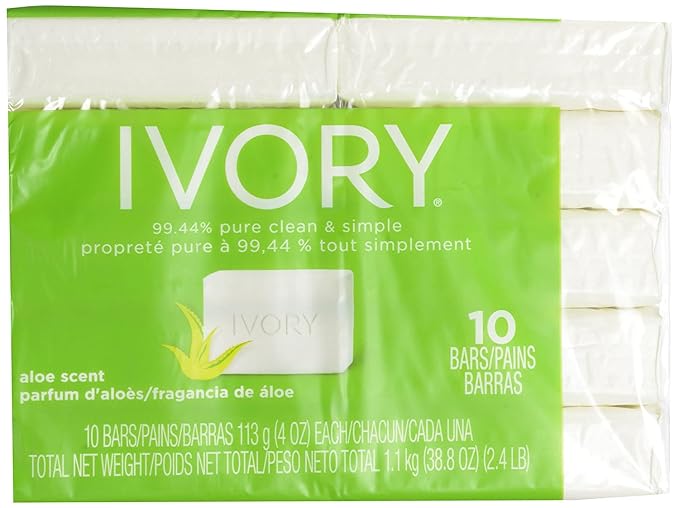 Ivory Bar Soap, Bath Size, Aloe 10 ea (Pack of 3)