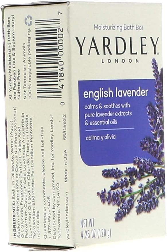 Yardley London English Lavender 4 Bar 4.25 oz (Packaging may vary)