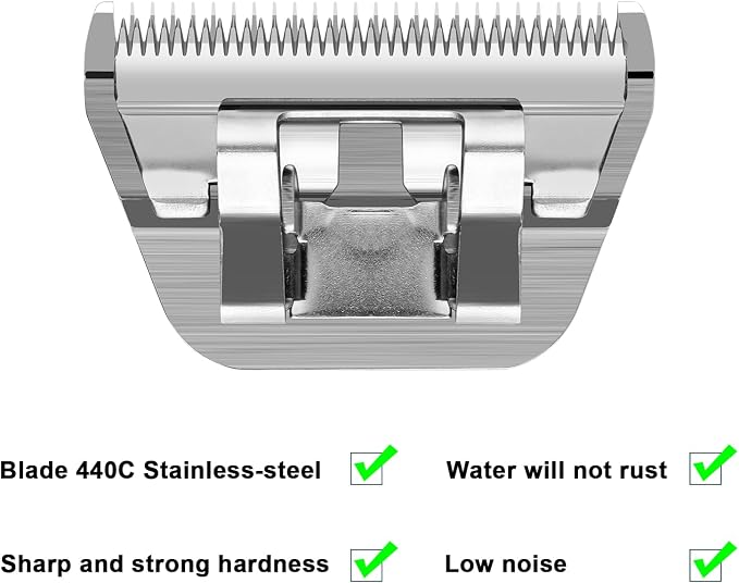 15W Dog Grooming Blade Compatible with Andis,Oster A5,Wahl km10 Clippers | Detachable Pet Dog Grooming Wide Blades-Size Cutting length 3/64" 1.2mm