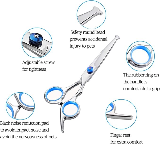 Dog Grooming Scissors, Stainless Steel Pets Grooming Shears