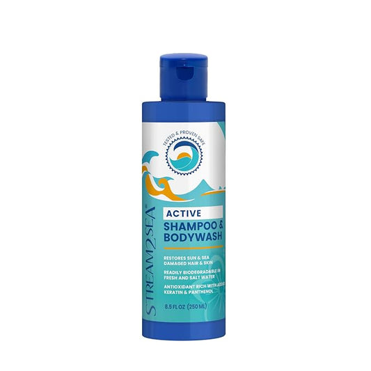 STREAM 2 SEA Shampoo and Conditioner, Body Wash 3 in 1 for Swim, Reef Safe Swimmers Shampoo for Men, Women & Kids, All Natural Organic Biodegradable Shampoo & Conditioner Set - 8.5 Fl oz