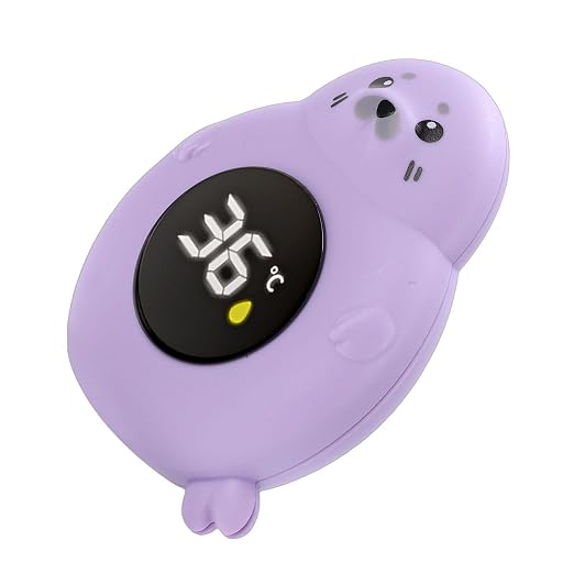 GOWENIC Baby Bath Thermometer Cartoon Seal LED Digital Water Temperature Thermometer for Infant Toddler Bathtub Swimming Pool (Purple)
