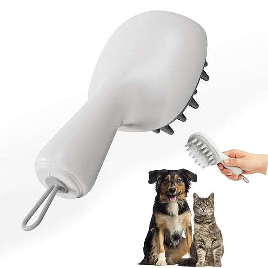 Dog Bath Brush & Massager, Dog Cleaner & Cat Grooming Brush, Silicone Shampoo Scrubber for Dogs & Cats, Rubber Curry Brush for Bathing, Washing & Shedding Care