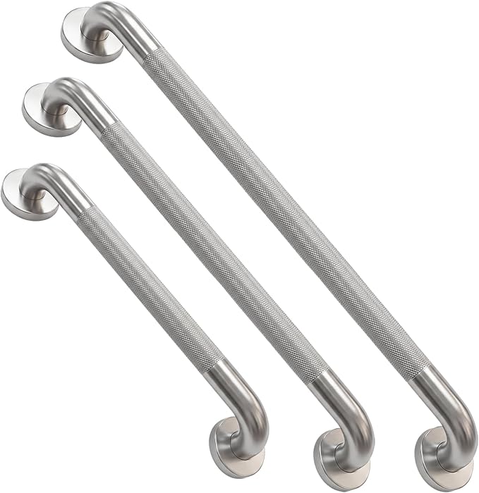 Grab Bar Bundle for ADA Compliance, Pack of 3 Stainless Steel Grab Bar Set for Commercial and Residential Restrooms, 1.25" Diameter - 18", 36", 42"
