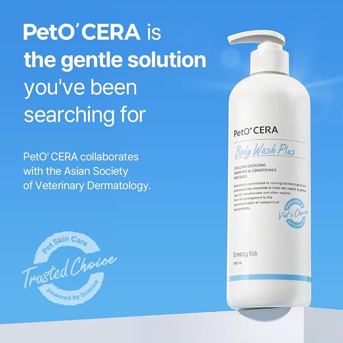 PetO’CERA Plus 2-in-1 Dog Shampoo and Conditioner for Doodles & Curly Coats, Deep Clean for Oily & Sensitive Skin, Deodorizing, Puppy Safe, Aids Skin Barrier, Tearless, Lightly Scented, 16.7 fl oz