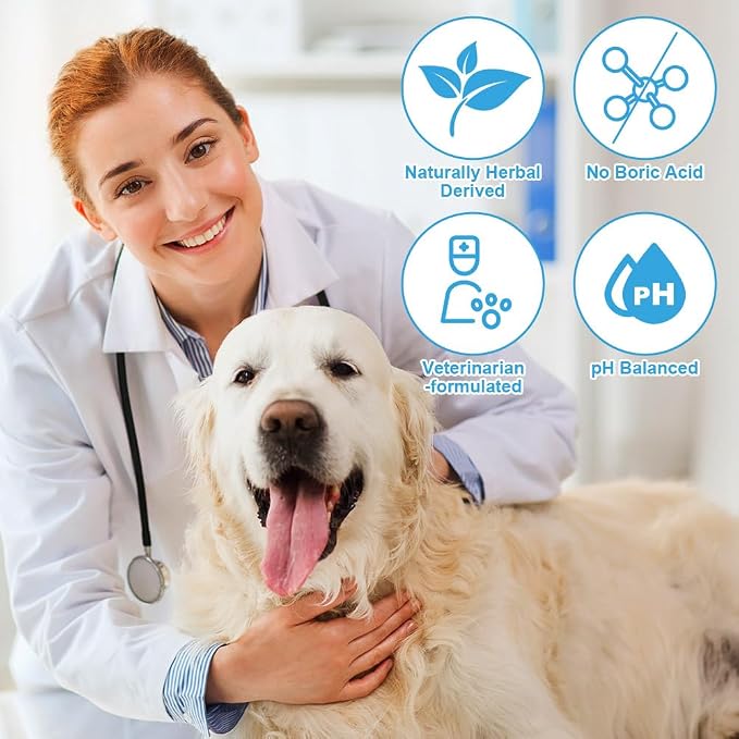 AOMIG Dog Eye Drops, Pet Eye Drops for Dogs and Cats, Infection Treatment to Soothe Infection Allergy, Relieve Dry Eyes & Pink Eyes, Tear Stain Cleaner Wash Solution Safe for All Animals, 1.7 Fl Oz