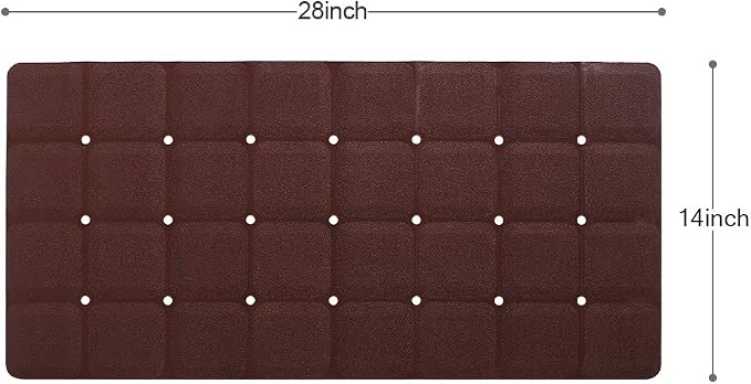 Webos Foldable Non Slip Silicon Bath Mat Bathtub mat no Suction Cups for Textured Tub and Reglazed Tub (Chocolate, 28-inch x 14-inch)