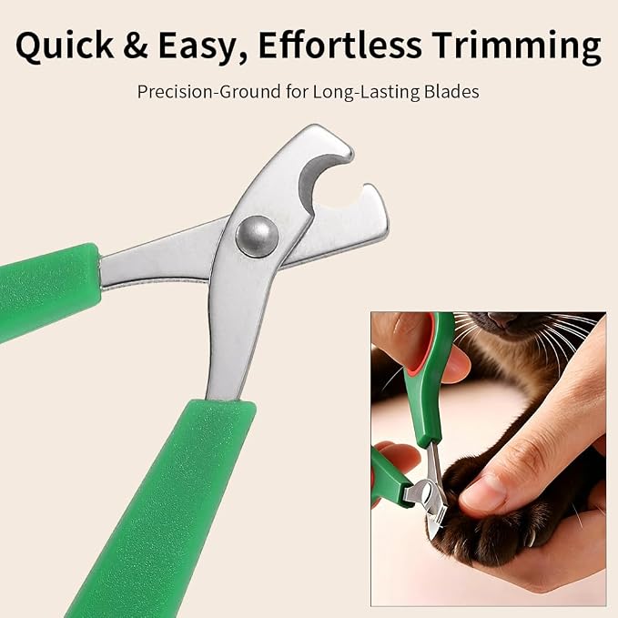 Pet Nail Clippers for Dogs and Cats,Safety Guard Dog Nail Trimmer,Professional Cat Nail Clippers with Quick Sensor,Sharp & Comfort-Grip Puppy Nail Cutter for Small Medium Large Pets (Green)