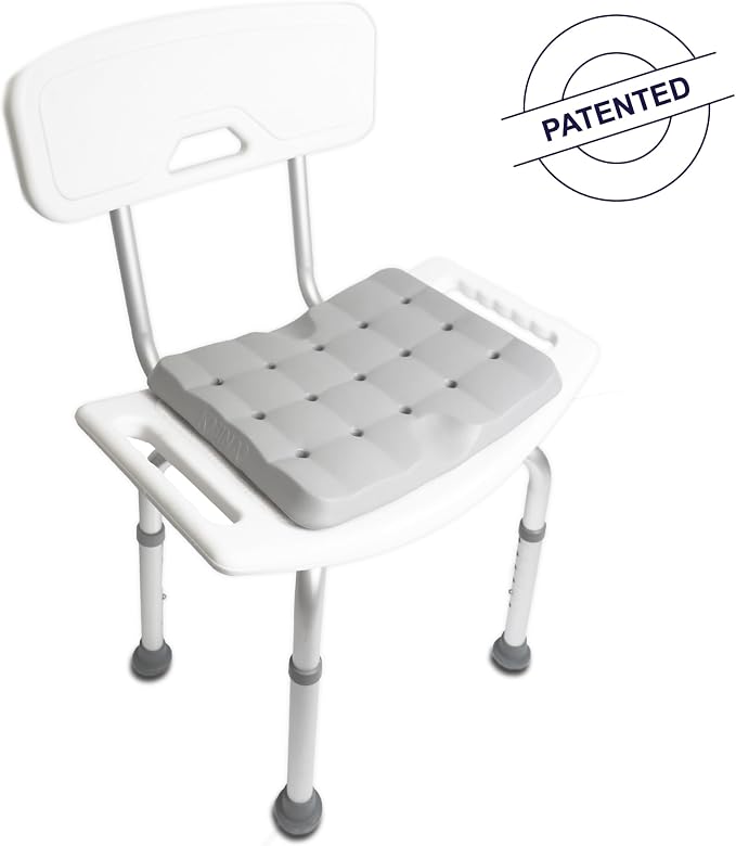 KMINA Shower Seat Cushion, Lightweight Waterproof Foam and Slip-Resistant, Kneeling Pads for Gardening, Patented, Made in Europe