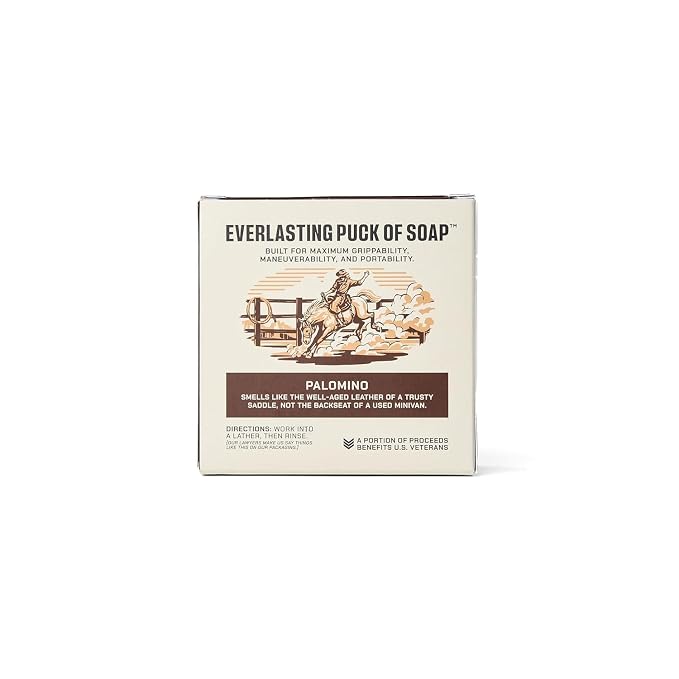 Duke Cannon Supply Co. Palomino Men's Soap Puck - 5 oz - Mahogany + Vanilla Scent - Disc-Shaped, Triple-Milled Men's Bar Soap - Hydrating & Deep-Cleansing Bath Bar