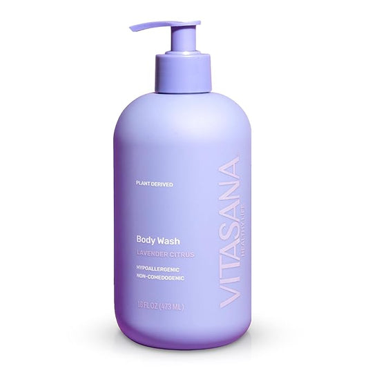 Natural Body Wash for Sensitive Skin, 16oz – Lavender Citrus Scent, Plant-Based, EWG Verified, Hypoallergenic, Paraben-Free, Sulfate-Free, Cruelty-Free