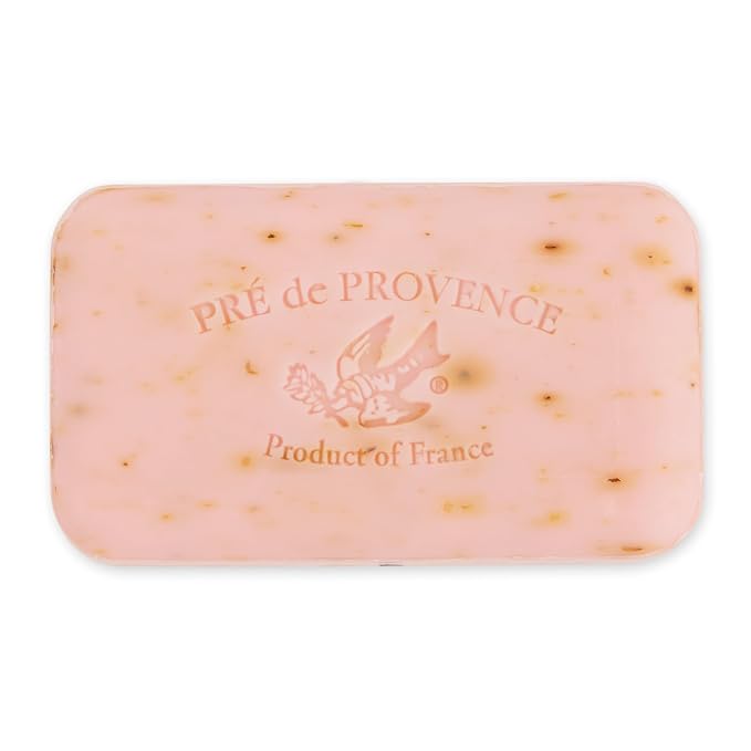 Pre de Provence Artisanal French Moisturizing Soap Bar, Shea Butter Enriched, Quad Milled for Long Lasting Rich Smooth Lather, 5.3 Ounce, Rose Petal