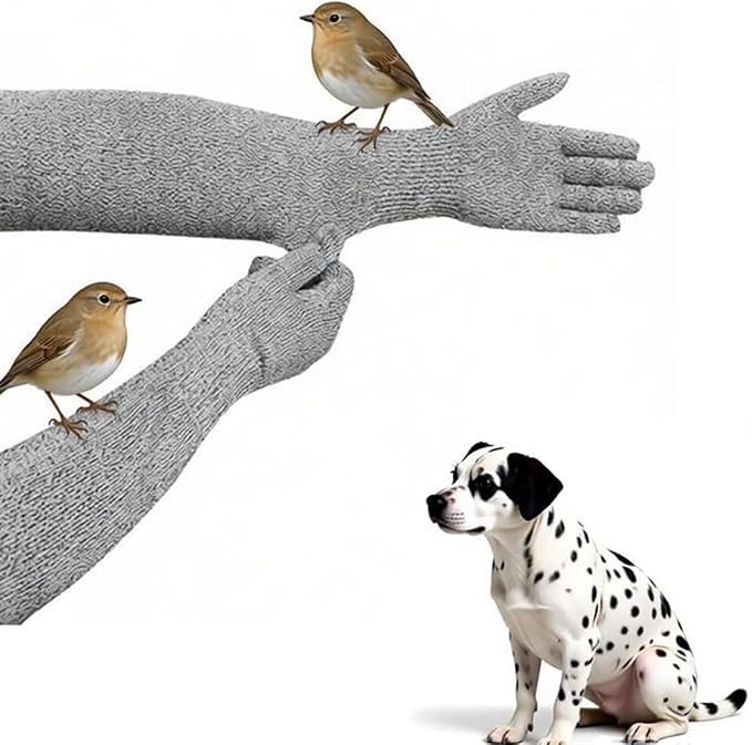 Flexible Pet Handling Sleeves Cat Shower Gloves, Cat Grooming Arm Sleeves, Anti-Scratch & Bite Resistant Protective Sleeves for Cats Puppy Birds (40CM/15.7")