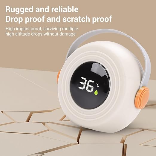 TARSHYRY Baby Bath Thermometer Cute Speaker Shape Water Proof LED Thermometer Toy for Infant Toddler Bathtub Swimming Pool (Beige)