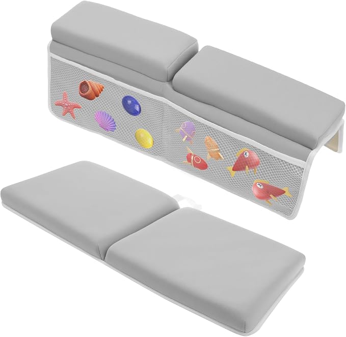 Bath Kneeler Set Bath Elbow Rest Pad Foldable Non Slip Comfortable with Toys Organizer for Baby Bathing Time ZJMCAJY