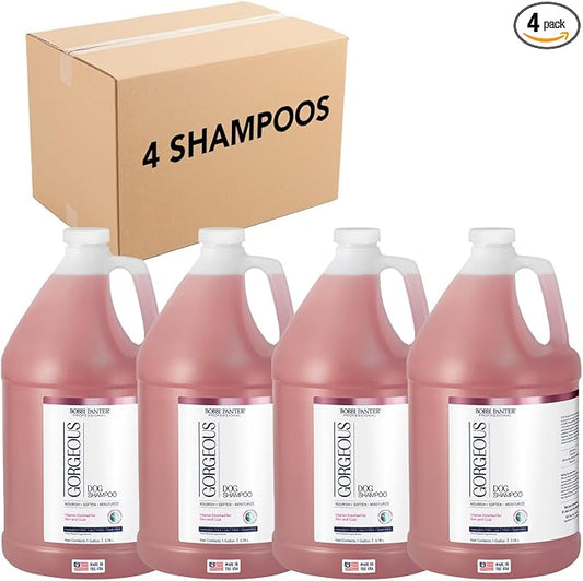 Bobbi Panter Whitening Dog Shampoo Aloe Vera, Chamomile, Jojoba & Lavender – Brightening Natural Formula for All Coats, Enhances Shine & Softness, Tear-Free, 20:1 Concentrate, 1 Gallon (Case of 4)