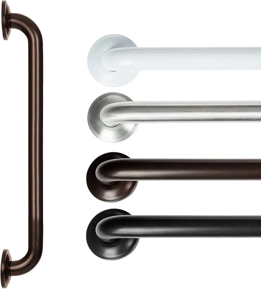Vive Grab Bar for Showers - Bathroom Antislip Handrail for Seniors, Elderly Assistance Product, Heavy Duty Shower Handles, Handicap Grab Bars, Stainless Steel, Multipurpose, 440 lbs (Dark Bronze)