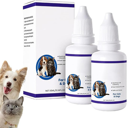 Pet EarPro Drops, 2026 New Professional Dog Ear Cleaner, Daily Ear Drops for Dogs and Cats with Natural Ingredients to Remove Wax, 2pcs