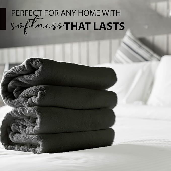KAHAF COLLECTION 100% Cotton Bath Towels, 24x48 Pack of 6 Towels, Quick Dry, Highly Absorbent, Soft Feel Towel, Gym, Spa, Bathroom, Shower, Pool, Luxury Soft Towels (Grey, 24x48-6 Pack)