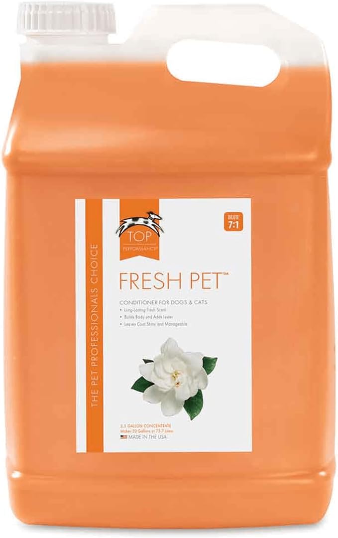 TOP Performance Fresh PET Conditioner for Dogs and Cats, Fresh Scent, 2.5-Gallon CONCENTRAT