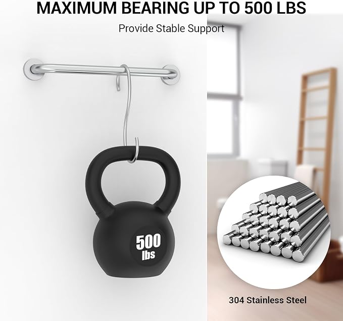 16 Inch Grab Bars for Wall Brush Nickel, Safety Shower Grab Bars for Seniors Elderly Handicapped, Handicap Grab Bars for Shower with Concealed Screws, Tesuchan